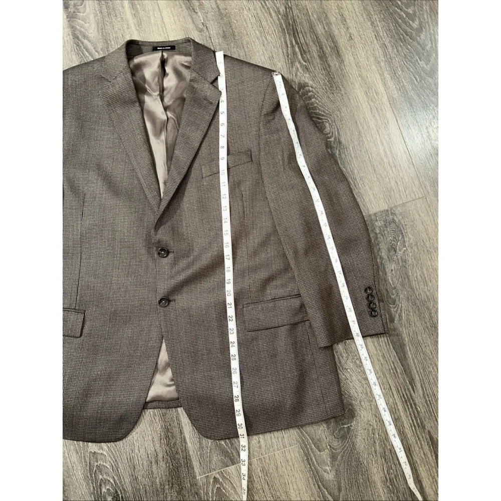 Joseph Feiss 44S Executive Fit Brown Houndstooth Tweed Two Button Jacket